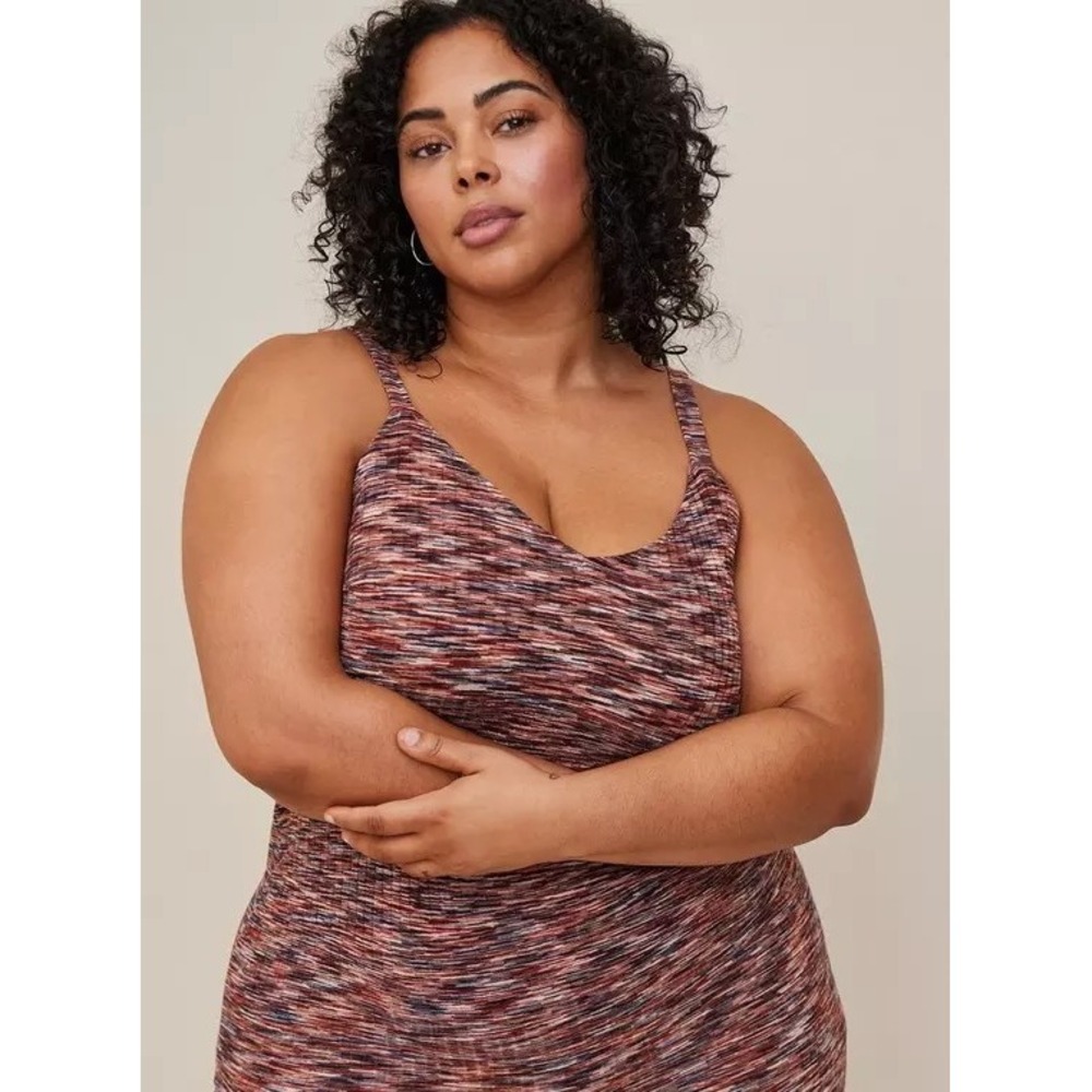 TORRID Multicolor Knit Lightweight Spacedye Casual Tank Midi‎ Dress Size 3X - Picture 2 of 11